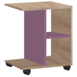 Dětský boční stolek Kinder - dub šedý/fialová