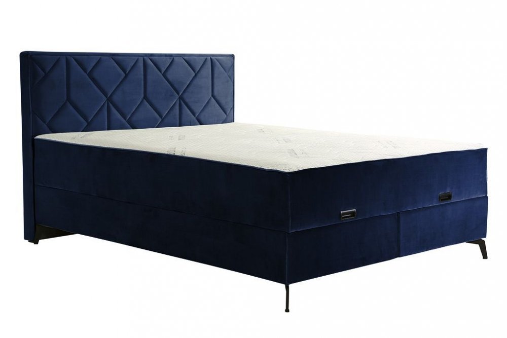 Dvoulůžková postel OMEGA - modrá 160 × 200 cm