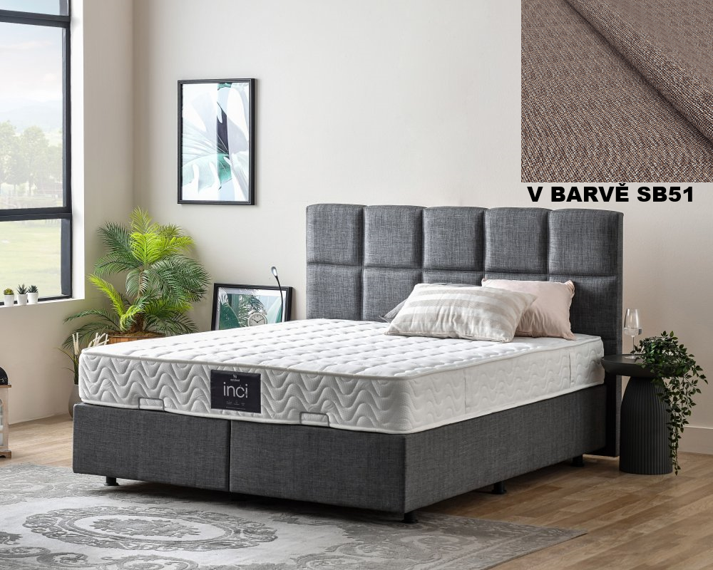 Čalouněná postel INCI - hnědá