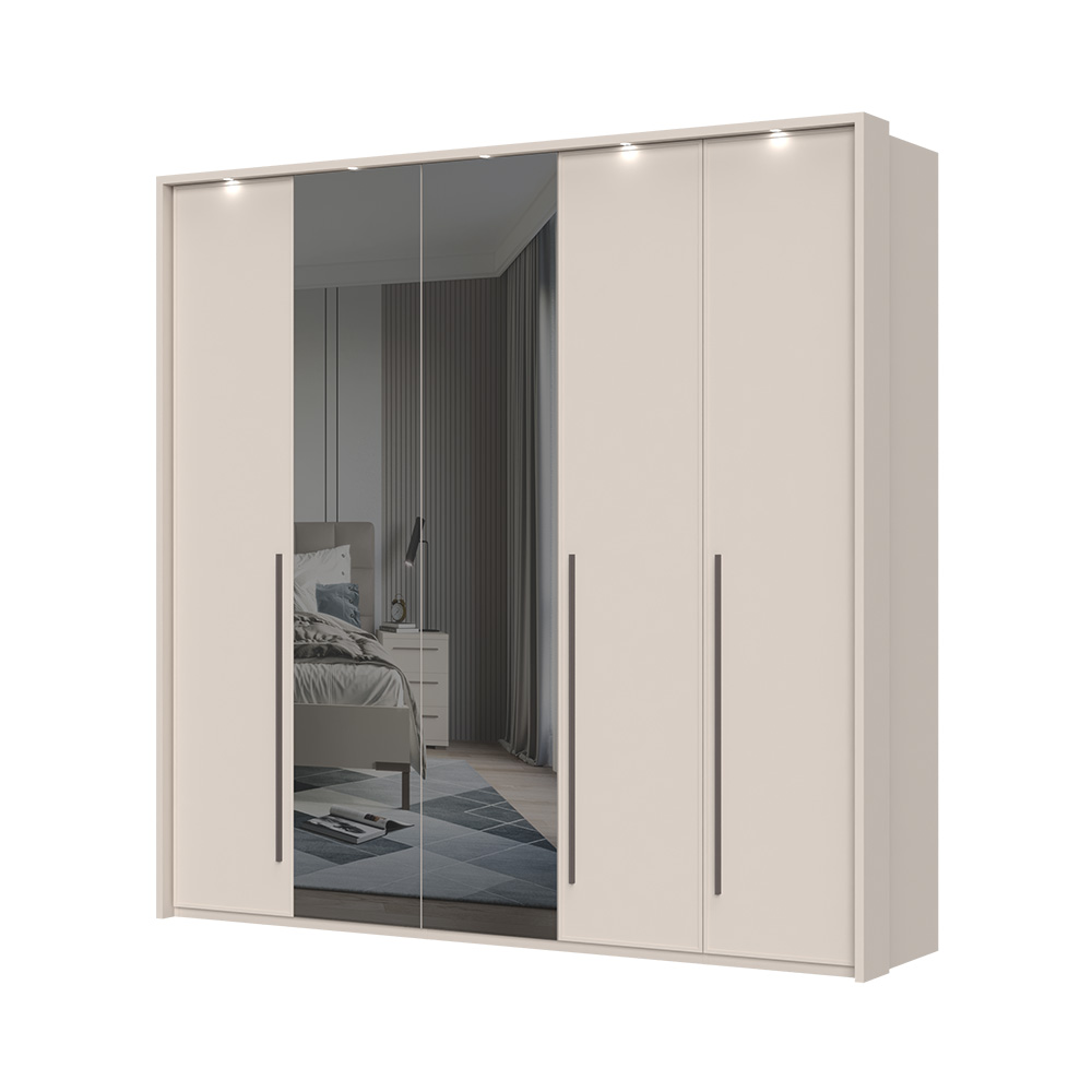 Sestava skříní s rámem a osvětlením OPERA - P5B-2OG/OP - Cashmere lak mat