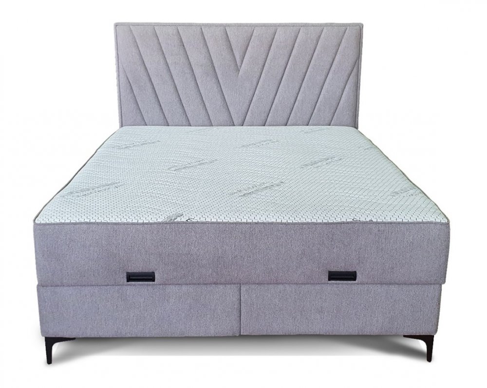 Dvoulůžková postel VICTORIA - šedá 160 × 200 cm