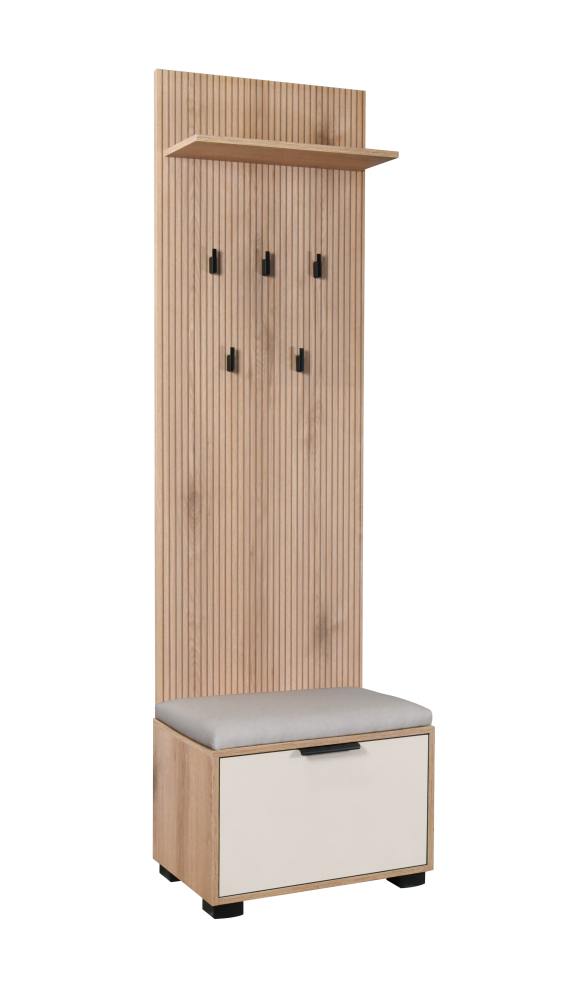 Levně Předsíňový panel s botníkem SMART - canella/kašmír