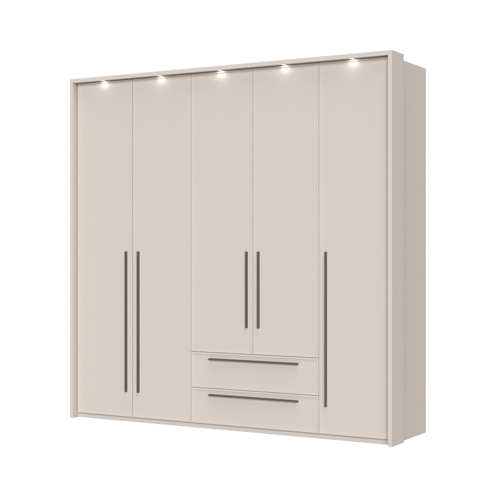 Sestava skříní s rámem a osvětlením OPERA - P52B/OP - Cashmere lak mat