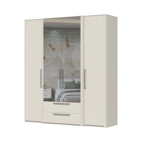 Skříň se zrcadlem AIR - P42-2OG/AI - Pepper bílá lak mat