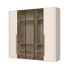 Skříň prosklená s osvětlením RONDO - P5R-3AL/RO - Cashmere lak mat