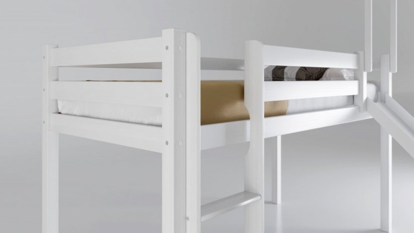 Dětská patrová postel z masivu ANDY 90 - buk bílá