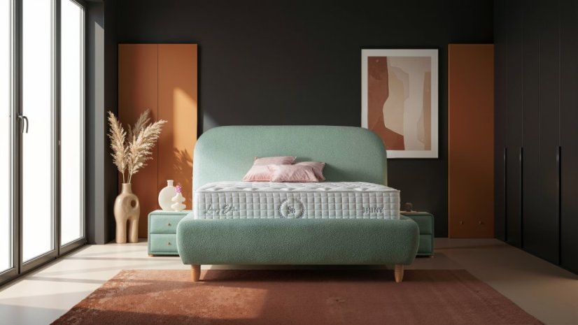 Čalouněná postel SHINY NEW - světle zelená - Rozměr: 90 × 200 cm