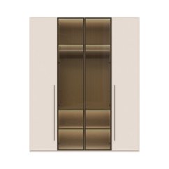 Sestava skříní prosklená OPERA - P4-2AL/OP - Cashmere lak mat