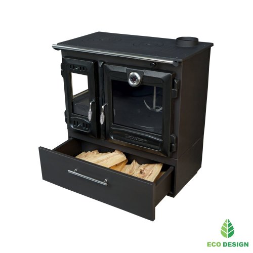 CALISKAN Sporák na tuhá paliva LABE 3D-BOX - černý