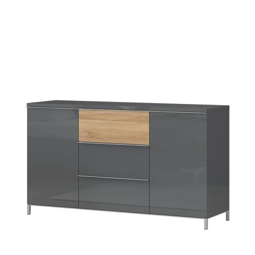 Komoda ONYX - K23/ON antracit lesk/ořech pacific lesk