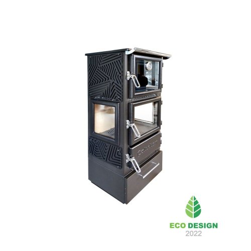 CALISKAN Krbová kamna  s troubou SANA 3D-BOX - černá