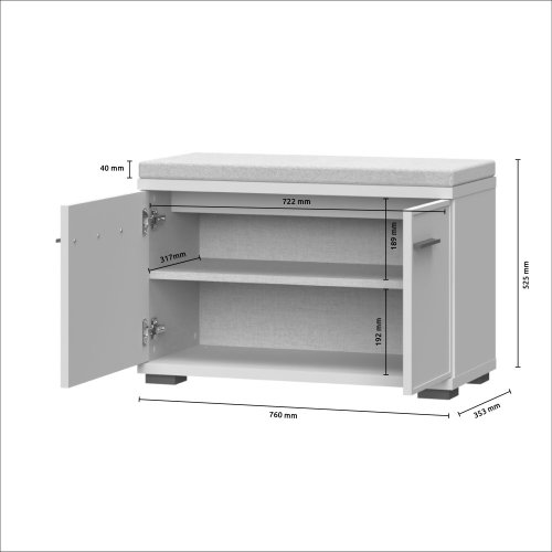 Komoda se sedacím polštářem OPERA - K2/OP - Cashmere lak mat