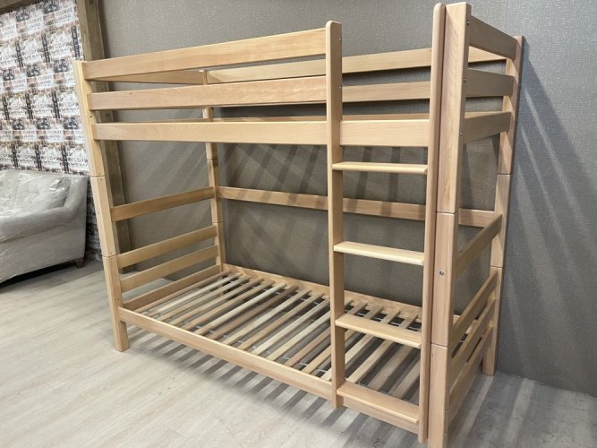 Patrová postel z masivu LENNY H 173 buk natur s matracemi ELASTIK - SET