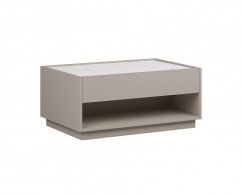 Konferenční stolek TREVISO - kamenná šedá/mramor bílý