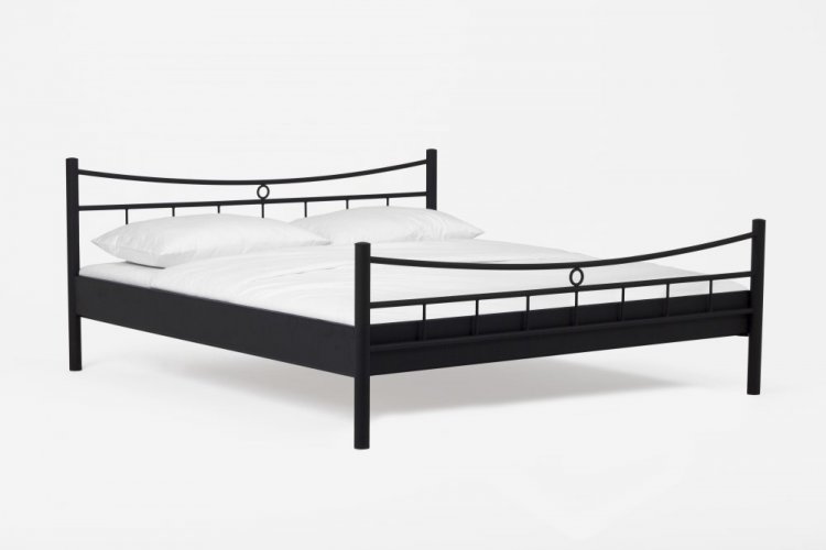 Dvoulůžková postel SATURN - SASKIA (černá)