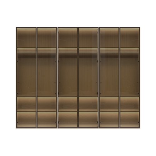 Sestava skříní prosklená OPERA - P6-6AL/OP - Cashmere lak mat