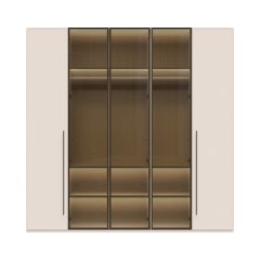 Sestava skříní prosklená OPERA - P5-3AL/OP - Cashmere lak mat