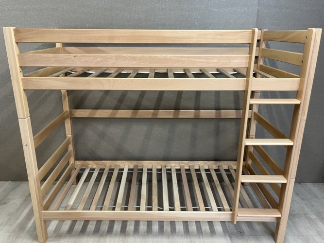 Patrová postel z masivu LENNY H 173 buk natur s matracemi ELASTIK - SET