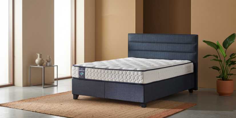 Čalouněná postel HYPERSOFT- modrá