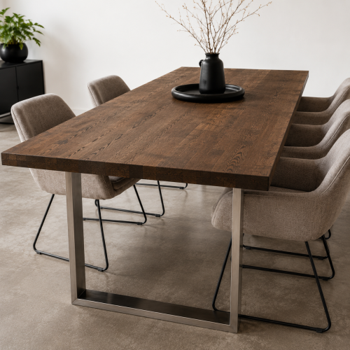 Vystavený jídelní stůl ORLEAN 220 × 90 cm – dub olej tmavý