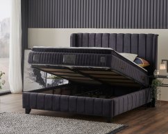 Čalouněná postel SOHO s matrací - tmavě šedá