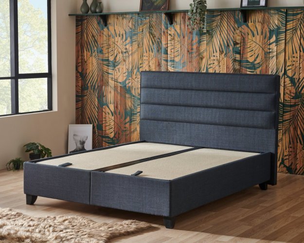 Čalouněná postel HYPERSOFT s matrací - modrá