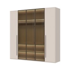 Sestava skříní prosklená OPERA - P5-3AL/OP - Cashmere lak mat