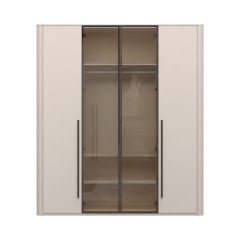 Skříň prosklená RONDO - P4-2AL/RO - Cashmere lak mat