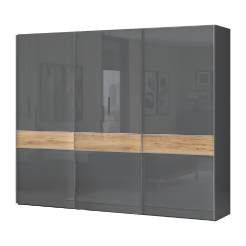 Skříň ONYX - PK281/ON antracit lesk/ořech pacific lesk