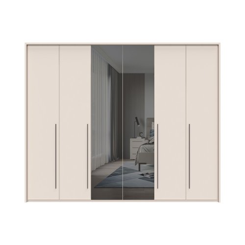 Sestava skříní s rámem a zrcadlem OPERA - P6A-2OG/OP - Cashmere lak mat