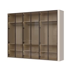 Skříň prosklená RONDO - P6-6AL/RO - Cashmere lak mat