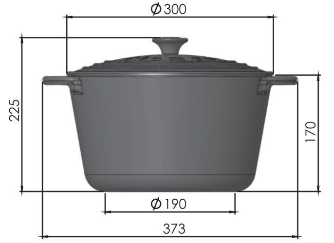 PLAMEN Litinový hrnec s víkem 8,6 l