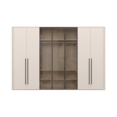 Skříň prosklená RONDO - P7-3AL/RO - Cashmere lak mat