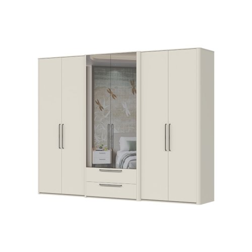 Skříň se zrcadlem AIR - P62-2OG/AI - Pepper bílá lak mat