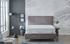 Čalouněná postel ELEGANCE NEW s matrací - světle šedá
