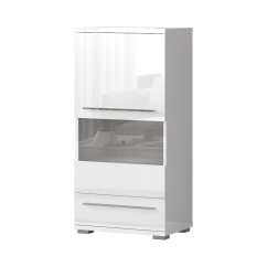 Vitrína PIANO V60-1KS1F/PN bílá lesk