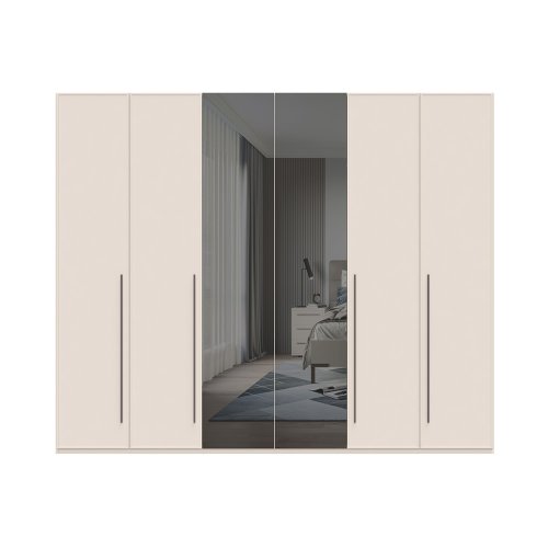 Sestava skříní se zrcadly OPERA - P6-2OG/OP - Cashmere lak mat