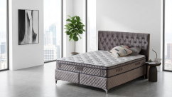 Čalouněná postel DELUXE - šedá