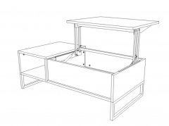 Konferenční stolek PEGAS - dub šedý/bílá