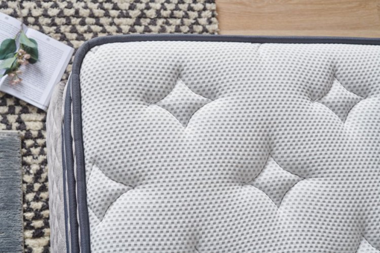 Čalouněná postel DELUXE s matrací - šedá