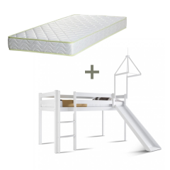 Dětská patrová postel ANDY 90 bílá s matrací ELASTIK - SET