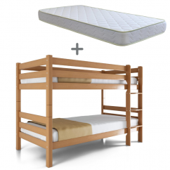 Patrová postel s matracemi LENNY 140 - buk natur