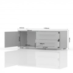 Televizní stolek PIANO TV120-1K2F/PN béžová lesk