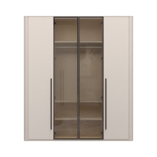 Skříň prosklená RONDO - P4-2AL/RO - Cashmere lak mat