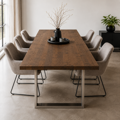 Vystavený jídelní stůl ORLEAN 220 × 90 cm – dub olej tmavý