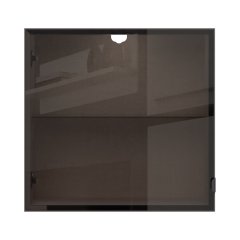 Závěsná skříň OPERA se sklem a hliníkovým rámem - VK60-1AL/OP - Cashmere lak mat