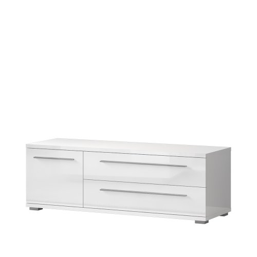 Televizní stolek PIANO TV135-1K2F/PN bílá lesk