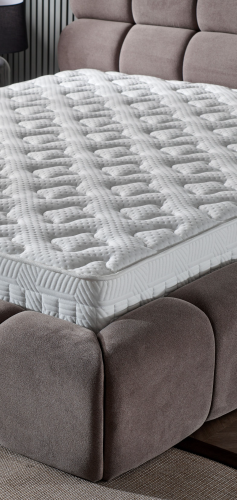 Čalouněná postel GLOBE s matrací - hnědá - Rozměr: 180 × 200 cm