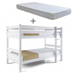 Patrová postel s matracemi LENNY 140 - buk bílá