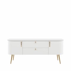 TV komoda GALET - TV158-2K2F/GT - Bílá lak mat